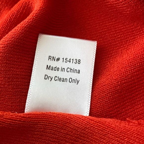 STAUD tomato red/blue straps w/ buttons dress knit S pinup retro - Picture 10 of 13